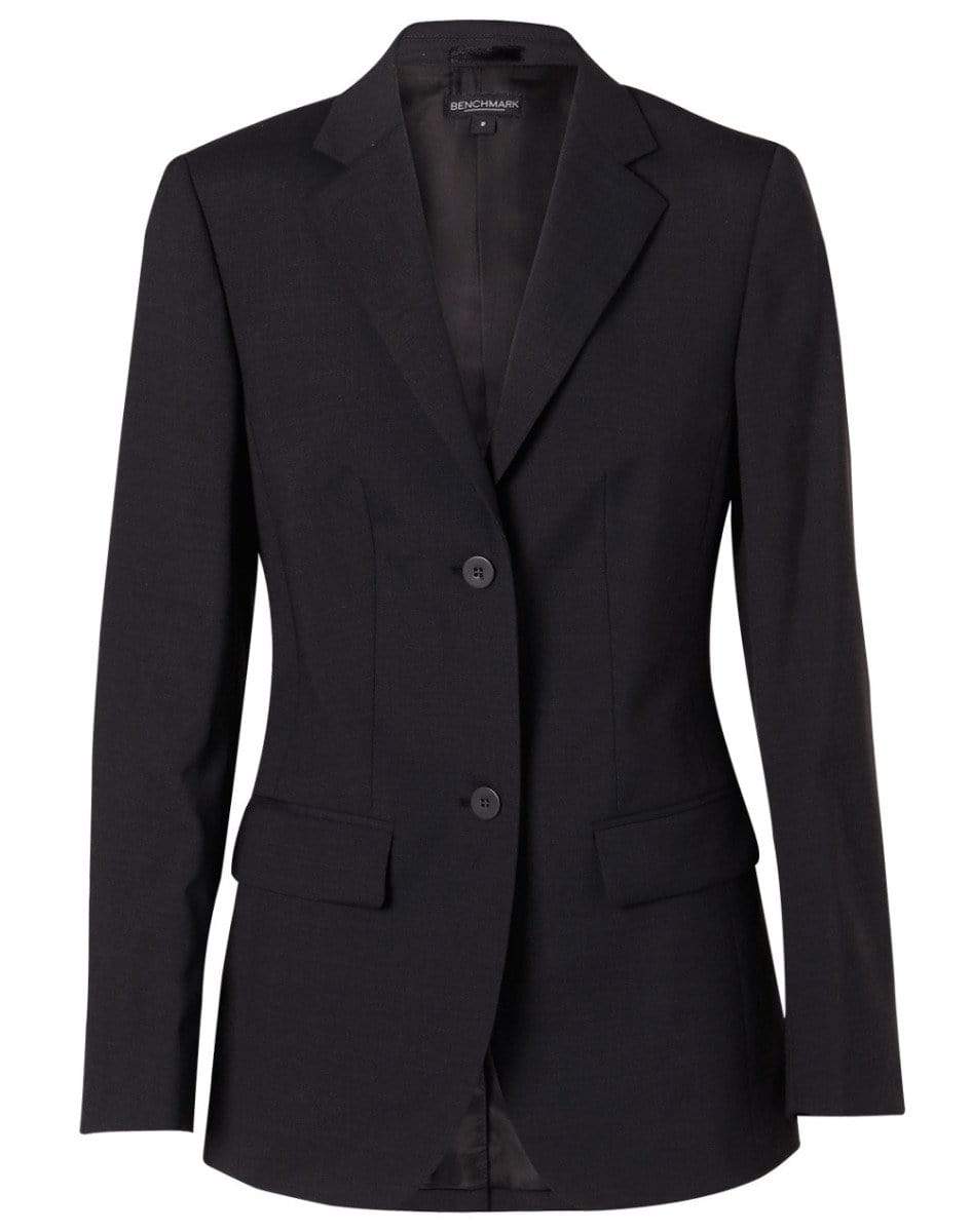 BENCHMARK Women's Wool Blend Stretch Mid Length Jacket M9200 Corporate Wear Benchmark Navy 6 